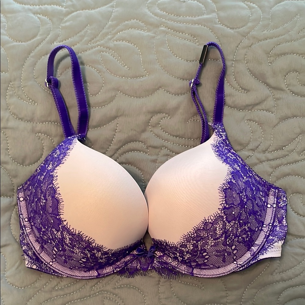 Elegant Purple Lace Bra